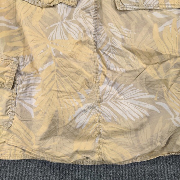 Merona Womens Cargo Skirt Yellow Tan Size 10 Cotton Pockets Palm Pattern - Picture 11 of 12
